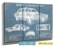 Cutler West Vehicle Collection 48" x 32" / 3 Panel Canvas Wrap BMW 3 Series E21 Vintage Blueprint Auto Print 833110083_48127