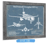 Cutler West McDonnell Douglas Collection 14" x 11" / Greyson Frame McDonnell Douglas MD-11 Vintage Aviation Blueprint Print 896038797_17939