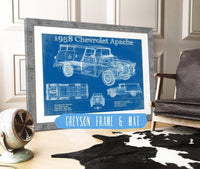 Cutler West Chevrolet Collection 1958 Chevrolet 3100 Apache Panel Van Vintage Blueprint Auto Print