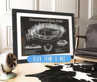 Cutler West Baseball Collection 14" x 11" / Black Frame & Mat Guaranteed Rate Field - Chicago White Sox Team Color Vintage Baseball Fan Print 933311127_22158