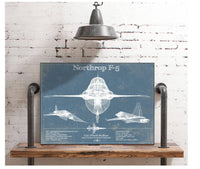 Cutler West Military Aircraft Northrop F-5 Aircraft Blueprint Original Military Wall Art