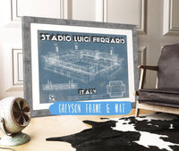 Cutler West Soccer Collection 14" x 11" / Greyson Frame & Mat Genoa C.F.C. Italy Football Stadio Luigi Ferraris Stadium Soccer Print 788218978_14518