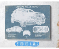 Cutler West Vehicle Collection Acura MDX 2017 Vintage Blueprint Auto Print