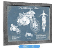 Cutler West Ducati Scrambler Vintage Blueprint Motorcycle Patent Print
