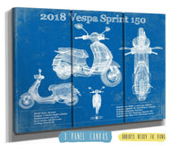 Cutler West Vehicle Collection 48" x 32" / 3 Panel Canvas Wrap Vintage 2018 - 2020 Vespa Primavera 150 Patent Print 933350111_37765
