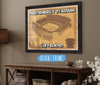 Cutler West Pro Football Collection 14" x 11" / Black Frame Cleveland Browns FirstEnergy Stadium - Vintage Football Print 698892938_60222