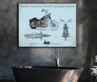 Cutler West Harley-Davidson FXSTS Springer Softail Blueprint Motorcycle Patent Print