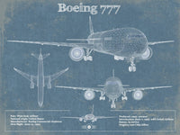 Cutler West Boeing Collection 14" x 11" / Unframed Boeing 777 Vintage Aviation Blueprint Print - Custom Pilot Name Can Be Added 833447921-TOP