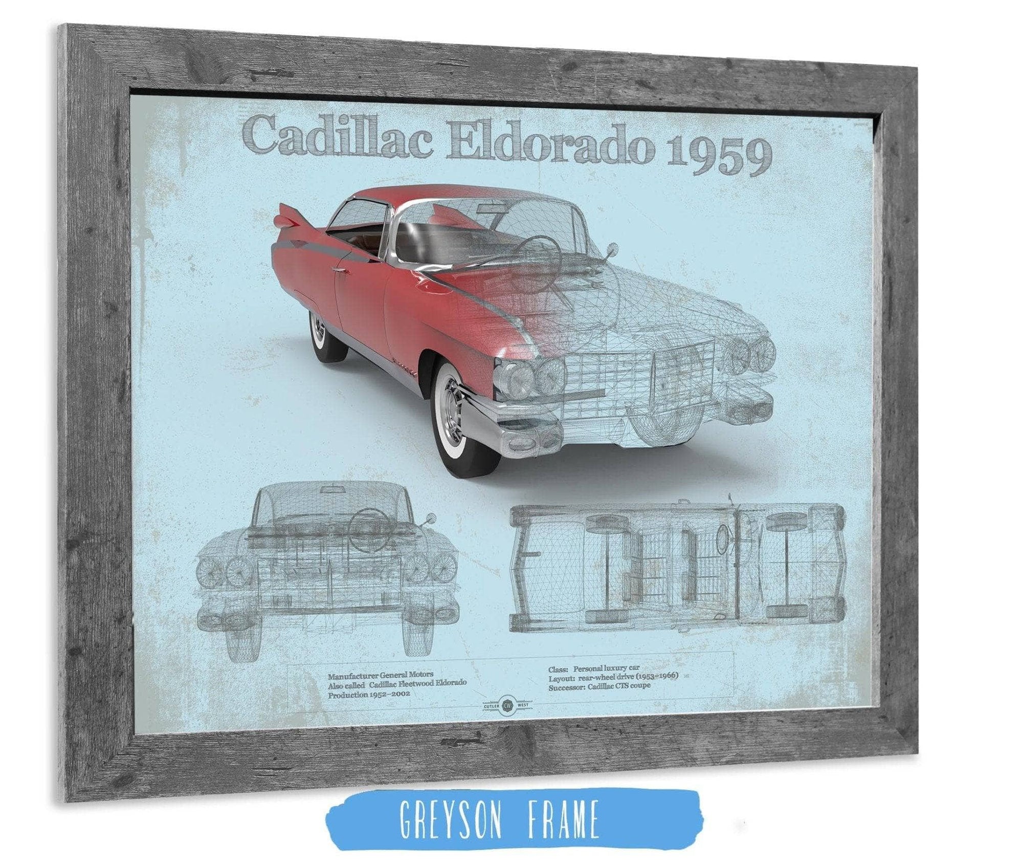 Cutler West Cadillac Collection Cadillac Eldorado Hardtop 1959 Cadillac Vintage Car Print