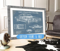 Cutler West Chevrolet Collection 1967 Chevrolet Chevelle Original Blueprint Art