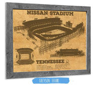 Cutler West Pro Football Collection 14" x 11" / Greyson Frame Tennessee Titans Nissan Stadium - Vintage Football Print 723978276_71094