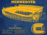 Cutler West College Football Collection 14" x 11" / Unframed Minnesota Gophers Vintage TCF Bank Stadium Blueprint Art Print 933350157_72473