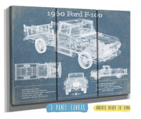 Cutler West Ford Collection 48" x 32" / 3 Panel Canvas Wrap 1960 Ford F-100 Blueprint Vintage Auto Print 933311072_11854