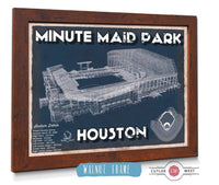 Cutler West Baseball Collection Houston Astros Minute Maid Park Team Color Vintage Baseball Fan Print
