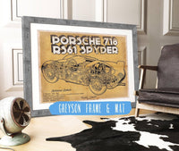 Cutler West Porsche Collection 14" x 11" / Greyson Frame & Mat Porsche 718 Spyder Racing Sports Car Print 715556417_68627
