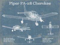 Cutler West 14" x 11" / Unframed Piper PA-28 Cherokee Original Blueprint Art 886492587-TOP