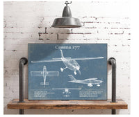 Cutler West Cessna Collection Cessna 177 (Cardinal) Vintage Blueprint Airplane Print