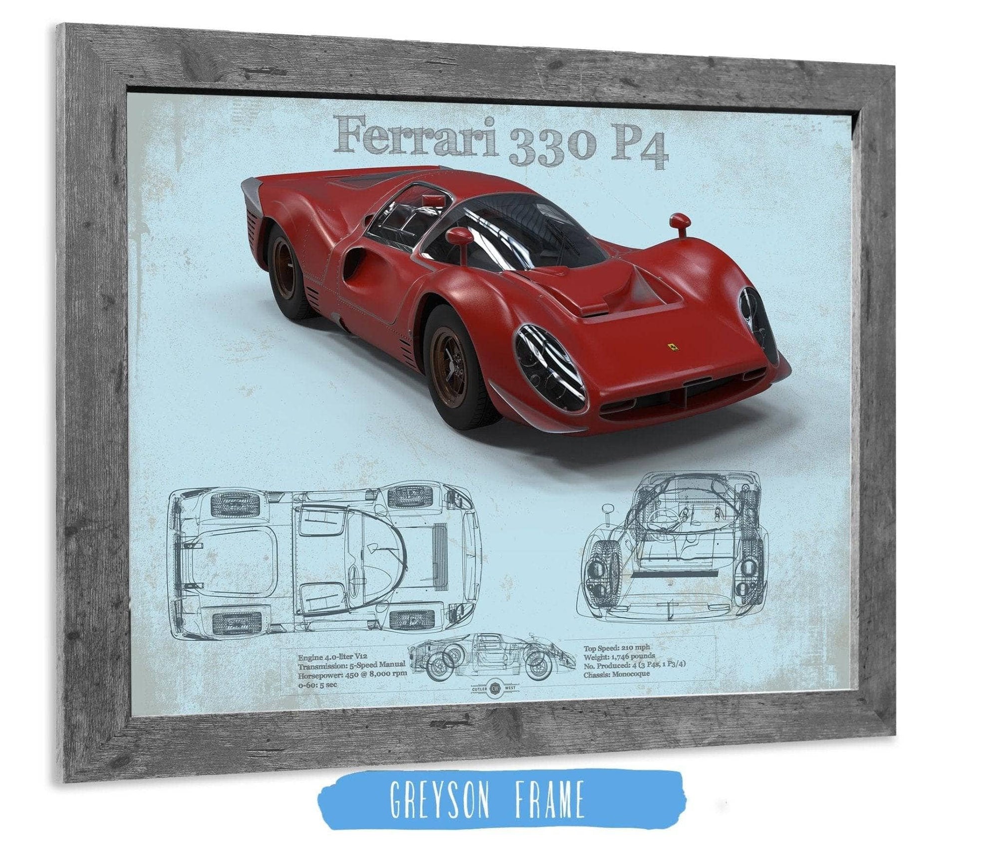 Cutler West Ferrari Collection Ferrari 330 P4 Vintage Sports Car Print