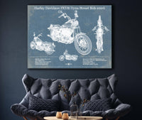 Cutler West Harley Davidson FXDB Dyna Street Bob 2006 Blueprint Motorcycle Patent Print