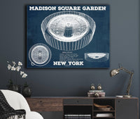 Cutler West Basketball Collection New York Knicks - Madison Square Garden Vintage Blueprint  NBA Basketball NBA Print