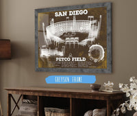 Cutler West Baseball Collection 14" x 11" / Greyson Frame San Diego Padres - Petco Park Vintage Stadium Team Color Baseball Print 817046362_69378