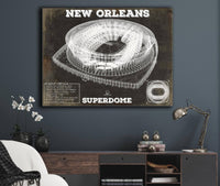 Cutler West Pro Football Collection New Orleans Saints Superdome Seating Chart - Vintage Football Print
