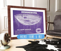 Cutler West 14" x 11" / Walnut Frame & Mat Vintage Minnesota Vikings US Bank Stadium Wall Art 782688129-14"-x-11"72543