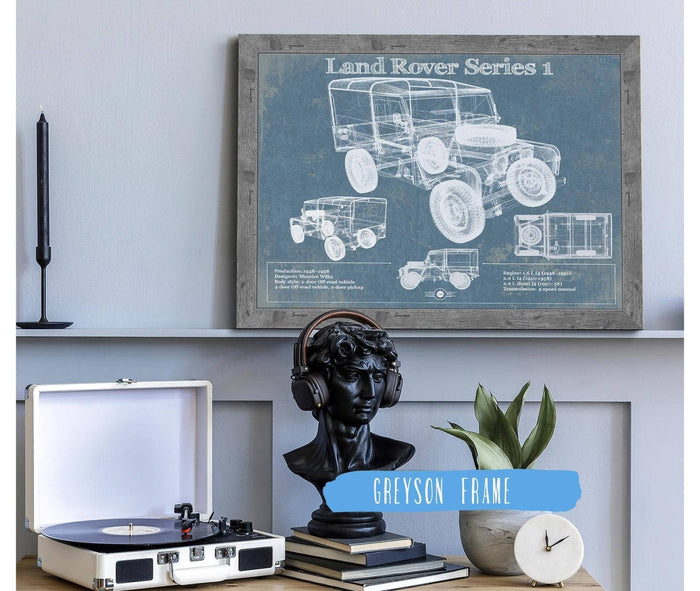 Cutler West Land Rover Collection 24" x 18" / Greyson Frame Land Rover Series 1 Blueprint Vintage Auto Patent Print 814256170_65595