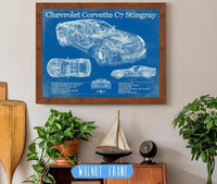 Cutler West Chevrolet Collection Chevrolet Corvette C7 Stingray Blueprint Vintage Auto Patent Print