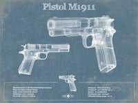 Cutler West Military Weapons Collection 14" x 11" / Unframed Pistol M1911 Blueprint Vintage Gun Print 878209258_17083