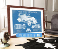 Cutler West Ford Collection 14" x 11" / Walnut Frame & Mat 1933 Ford V8 Model B Vintage Blueprint Auto Print 933311098_32374