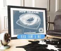 Cutler West Pro Football Collection 14" x 11" / Black Frame & Mat New Orleans Saints Superdome Seating Chart - Vintage Football  Team Color Print 235353090