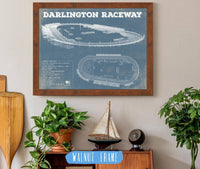 Cutler West Racetrack Collection 14" x 11" / Walnut Frame Darlington Raceway Blueprint NASCAR Race Track Print 731939862_56000