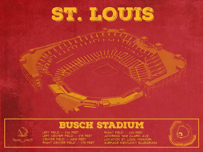 Cutler West Baseball Collection 14" x 11" / Unframed St. Louis Cardinals - Busch Stadium Vintage Baseball Print 933350139_24730