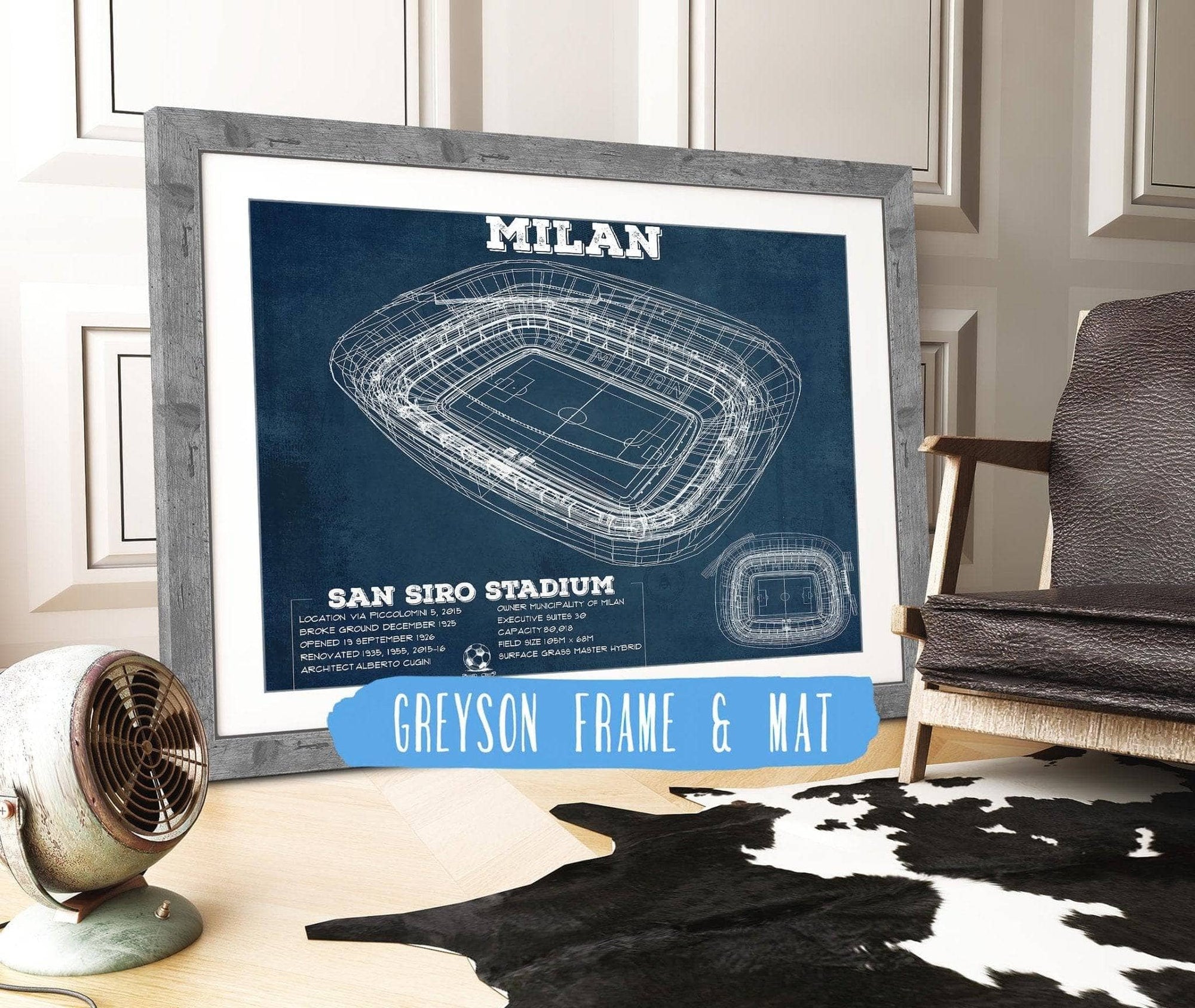 Cutler West Soccer Collection 14" x 11" / Greyson Frame & Mat AC Milan San Siro Stadium Soccer Print 735408000-TOP_39109