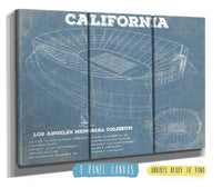 Cutler West College Football Collection 48" x 32" / 3 Panel Canvas Wrap California Memorial Stadium Art - University of California Bears Vintage Stadium & Blueprint Art Print 653756595_45223