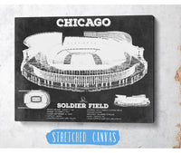 Cutler West Pro Football Collection Chicago Bears Stadium Seating Chart - Soldier Field - Vintage Football Print