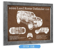 Cutler West Land Rover Collection 2020 Land Rover Defender 110 Vintage Blueprint Auto Print