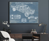 Cutler West Ford Collection Ford F-350 Crew Cab Vintage Blueprint Auto Print