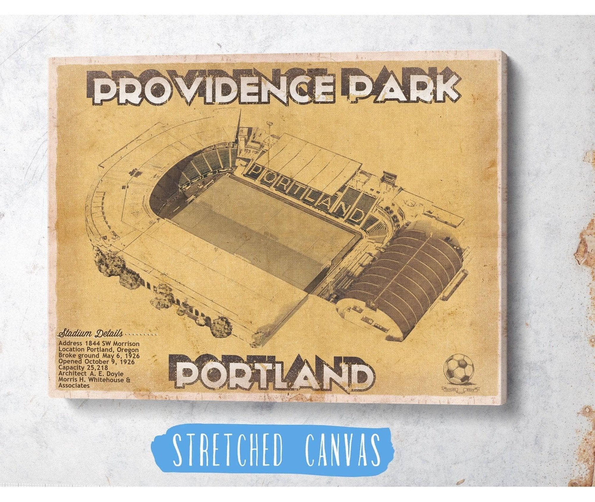 Cutler West Soccer Collection Portland Timbers F.C. - Providence Park Vintage MLS Soccer Print