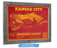 Cutler West Pro Football Collection 14" x 11" / Greyson Frame Kansas City Chiefs Arrowhead Stadium Vintage Football Print 720500669-TOP