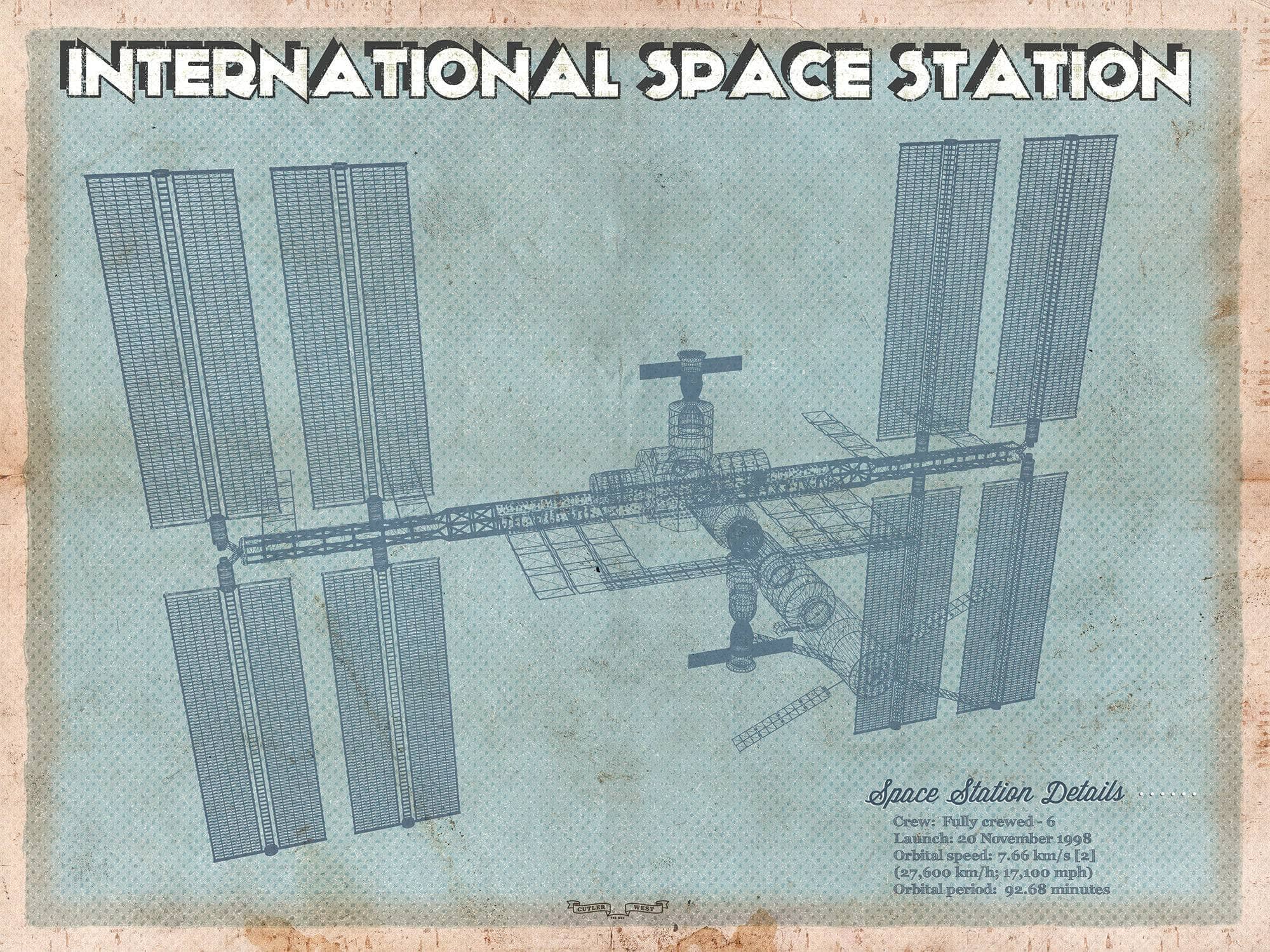 Cutler West International Space Station Vintage Space Exploration Print