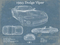 Cutler West Dodge Collection 14" x 11" / Unframed 1993 Dodge Viper Vintage Blueprint Auto Print 933350122_39629