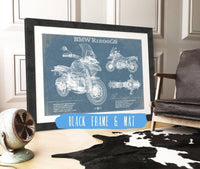Cutler West Vehicle Collection 14" x 11" / Black Frame & Mat BMW R1200GS Blueprint Motorcycle Patent Print 833110086_47419