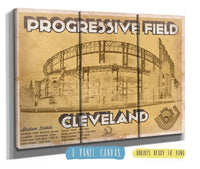 Cutler West Baseball Collection 48" x 32" / 3 Panel Canvas Wrap Vintage Cleveland Indians Progressive Field Baseball Print 705001384-48"-x-32"68207