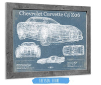 Cutler West Chevrolet Collection Chevrolet Corvette C5 Z06 Convertible Blueprint Vintage Auto Patent Print