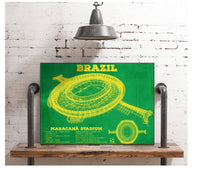Cutler West Brazil National Football Team Vintage MaracanÃ£ Stadium Soccer Print