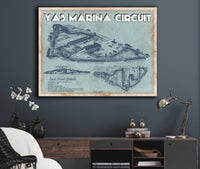 Cutler West Yas Marina Circuit Blueprint Race Track Print