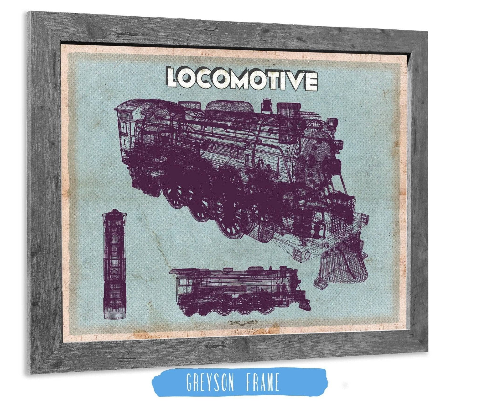 Cutler West Locomotive Vintage Train Print