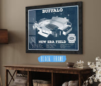 Cutler West Pro Football Collection 14" x 11" / Black Frame Buffalo Bills - New Era Field - Vintage Football Print 698474966-TOP